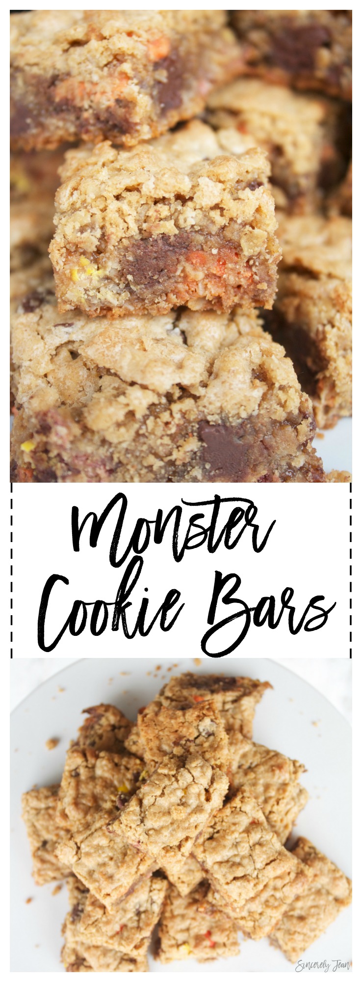 Monster Cookie Bars -delicious - easy -simple- dessert - cookies