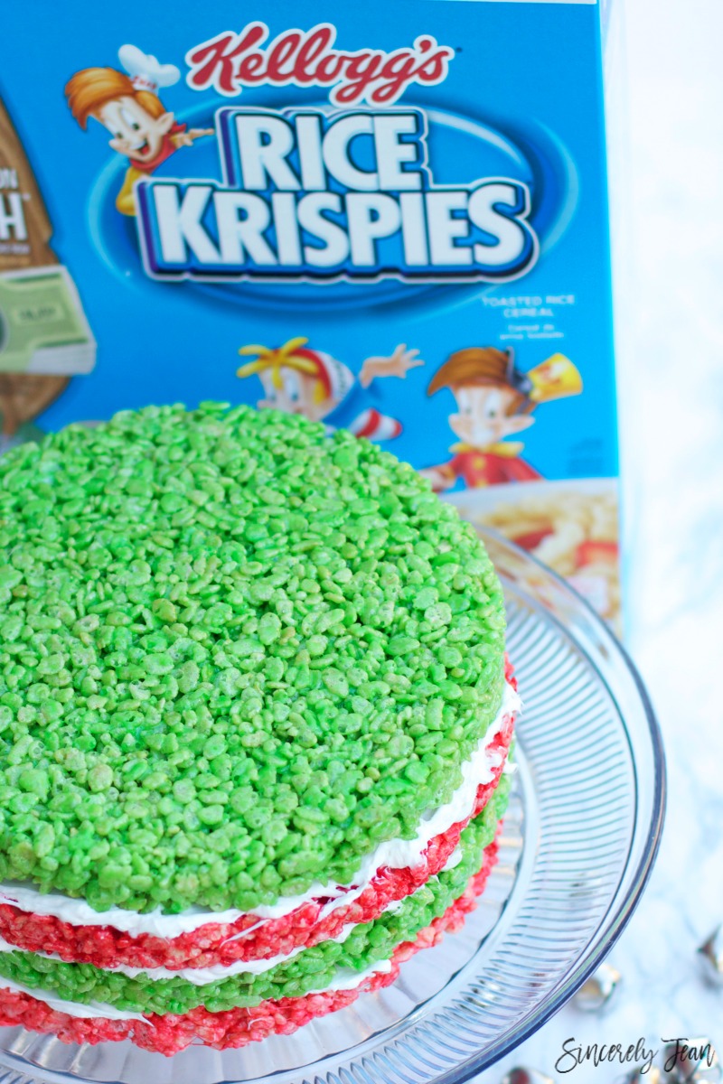 SincerelyJean.com is celebrating Christmas with this Rice Krispies Treats Cake