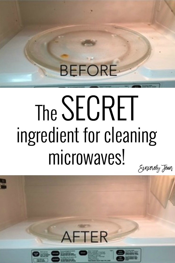 The SECRET ingredient for cleaning microwaves! | www.SincerelyJean.com
