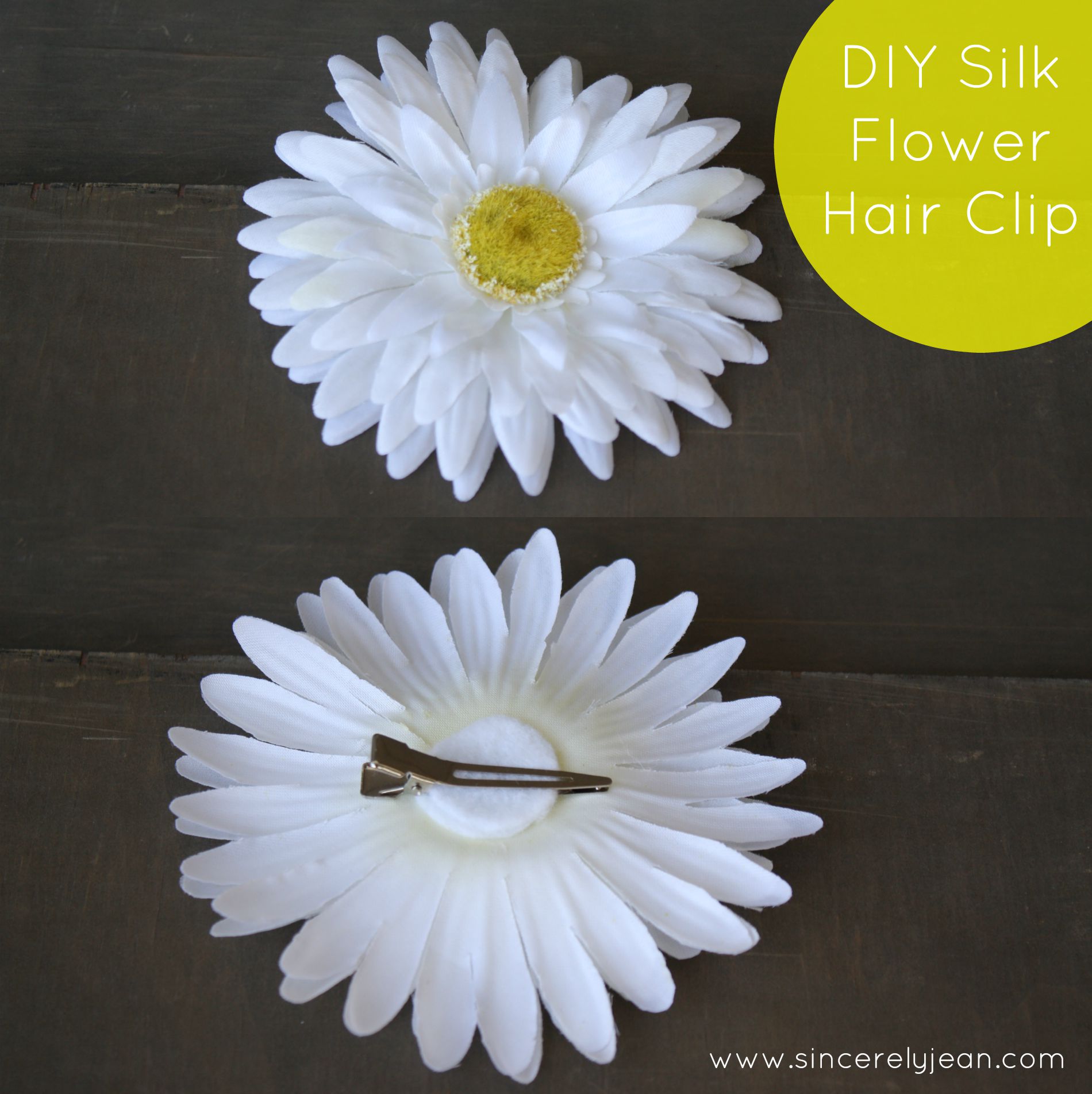 DIY Silk Flower Hair Clip - Sincerely Jean