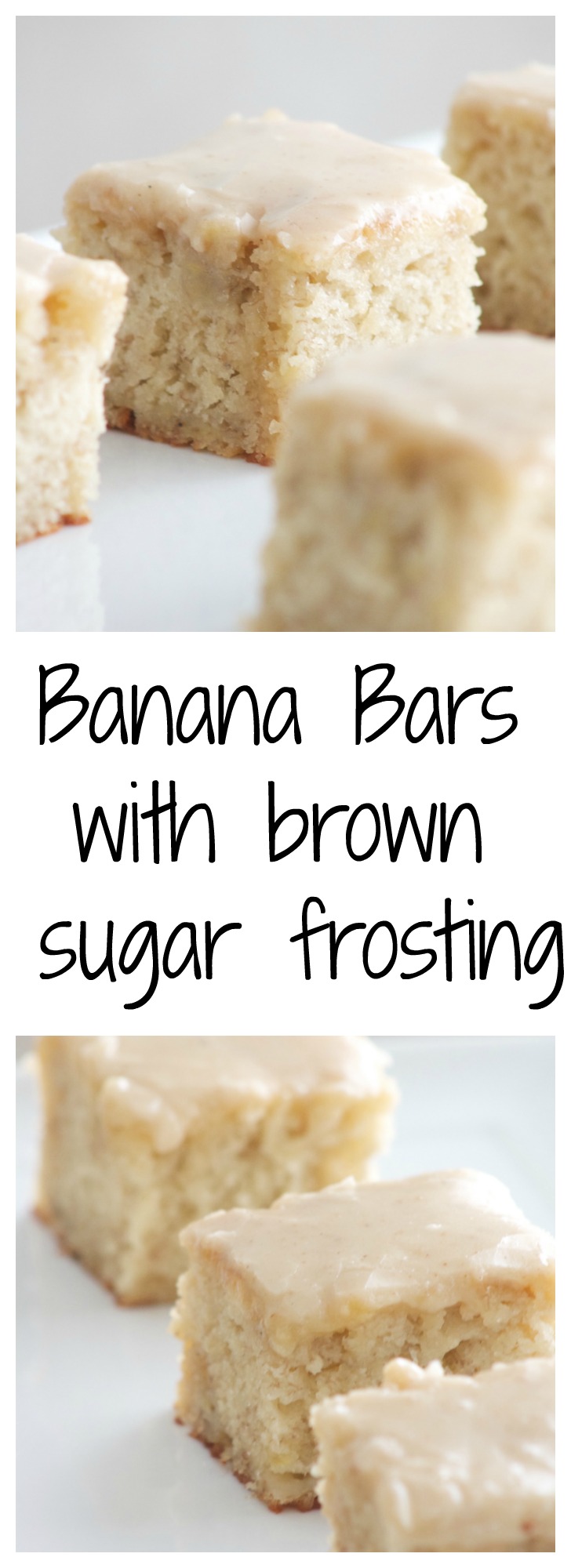Delicious banana bread bars with brown sugar frosting! - simple and quick banana bars that everyone is going to love! | www.SincerelyJean.com