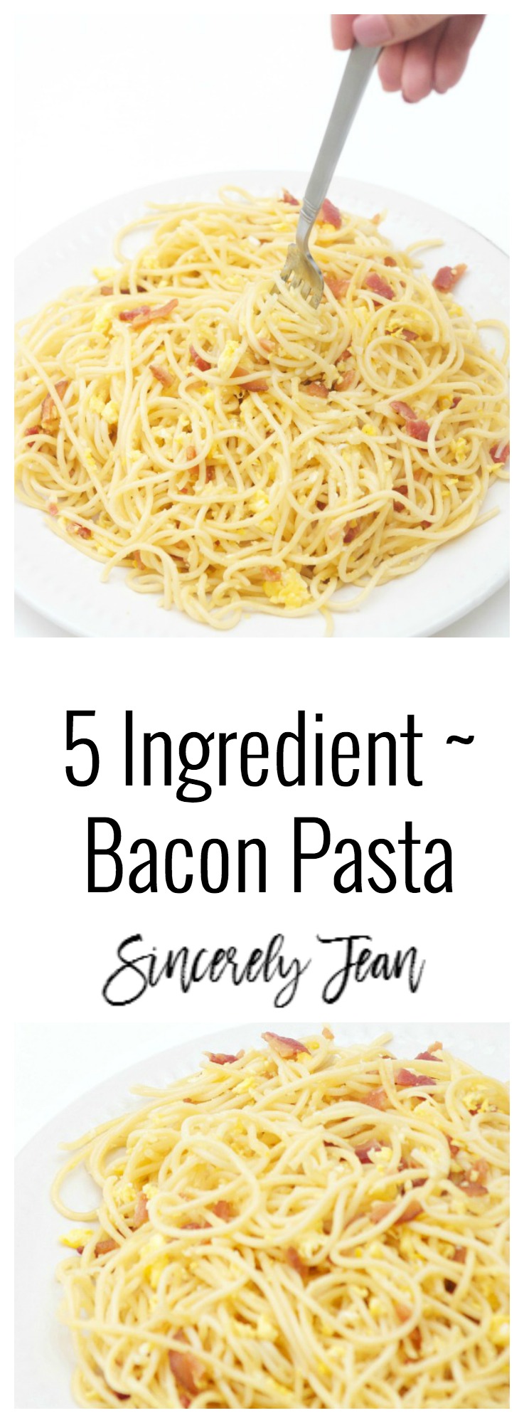Bacon Pasta- 5 ingredient recipe| simple and easy