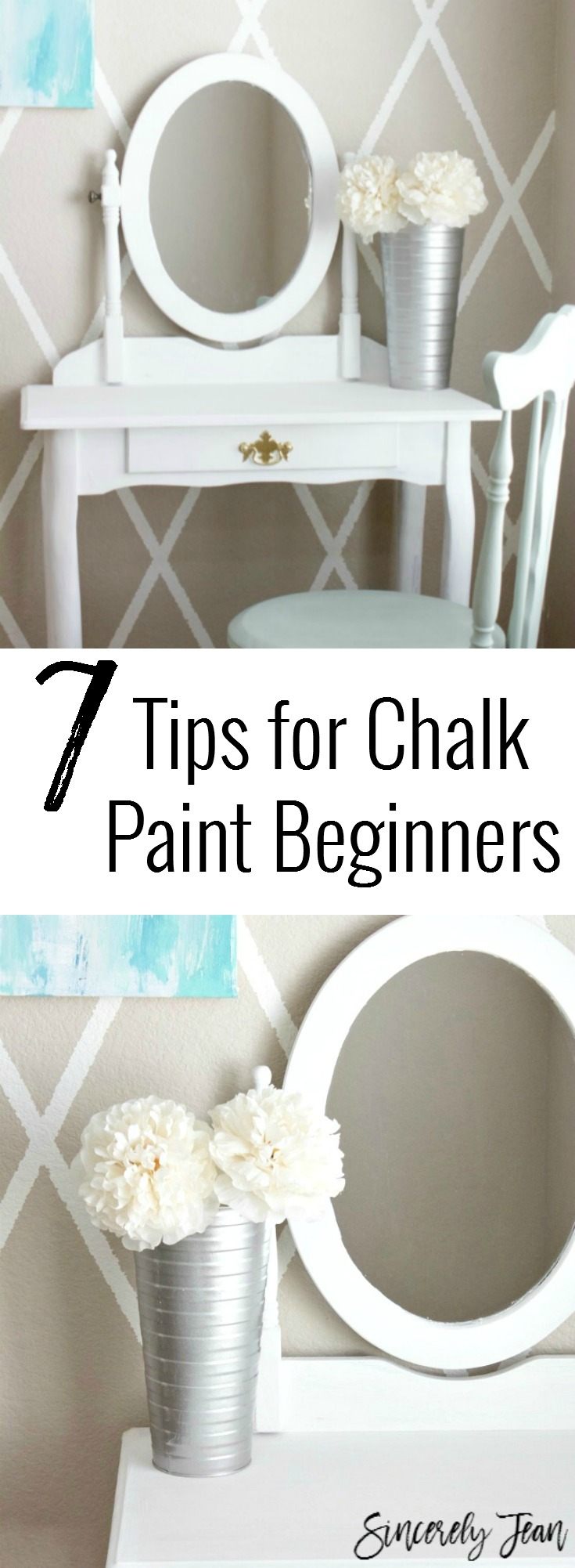Tips for Chalk Paint Beginners - Vanity makeover | www.SincerelyJean.com