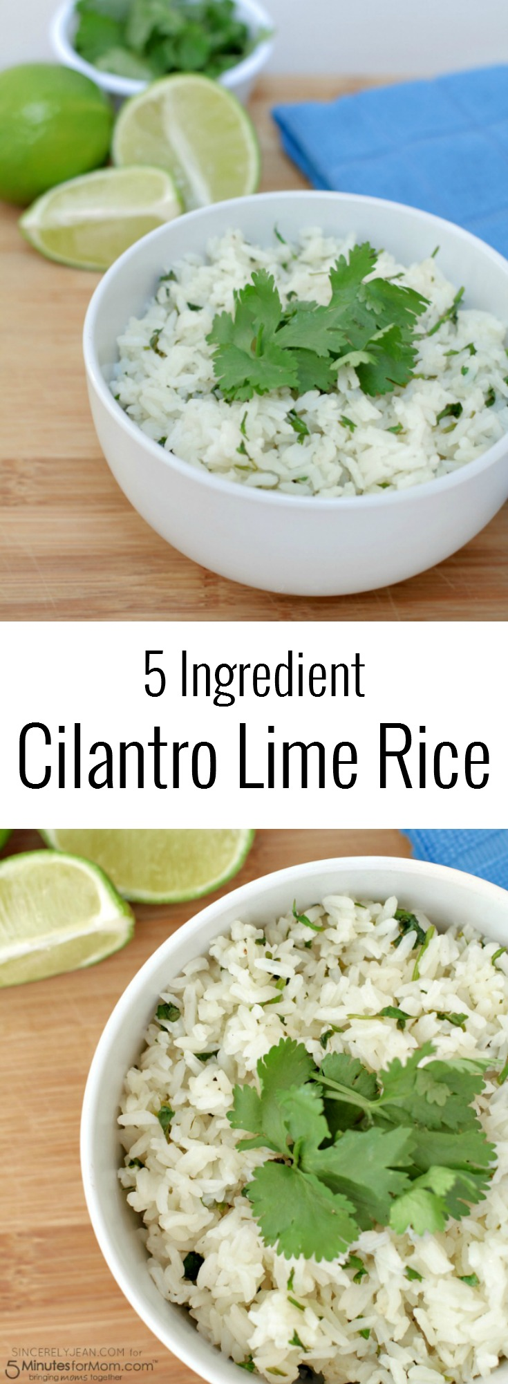 5 Ingredient Cilantro Lime Rice - the perfect side dish for any mexican dish! | www.SincerelyJean.com