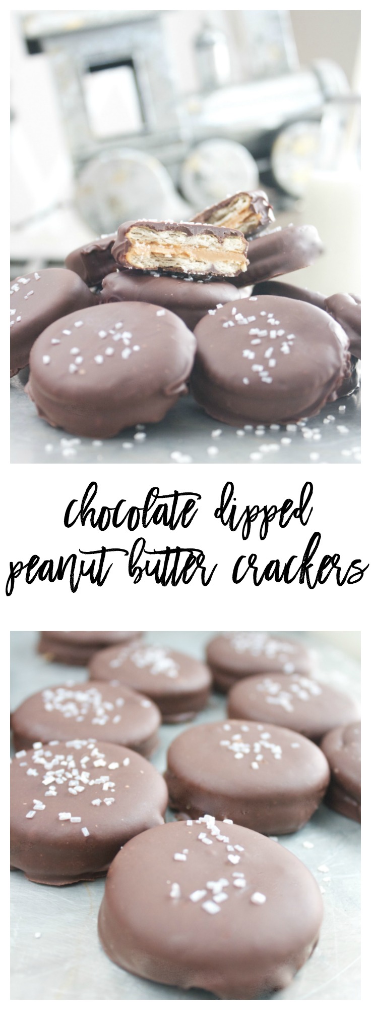 chocolate dipped peanut butter crackers - holiday - dessert - simple