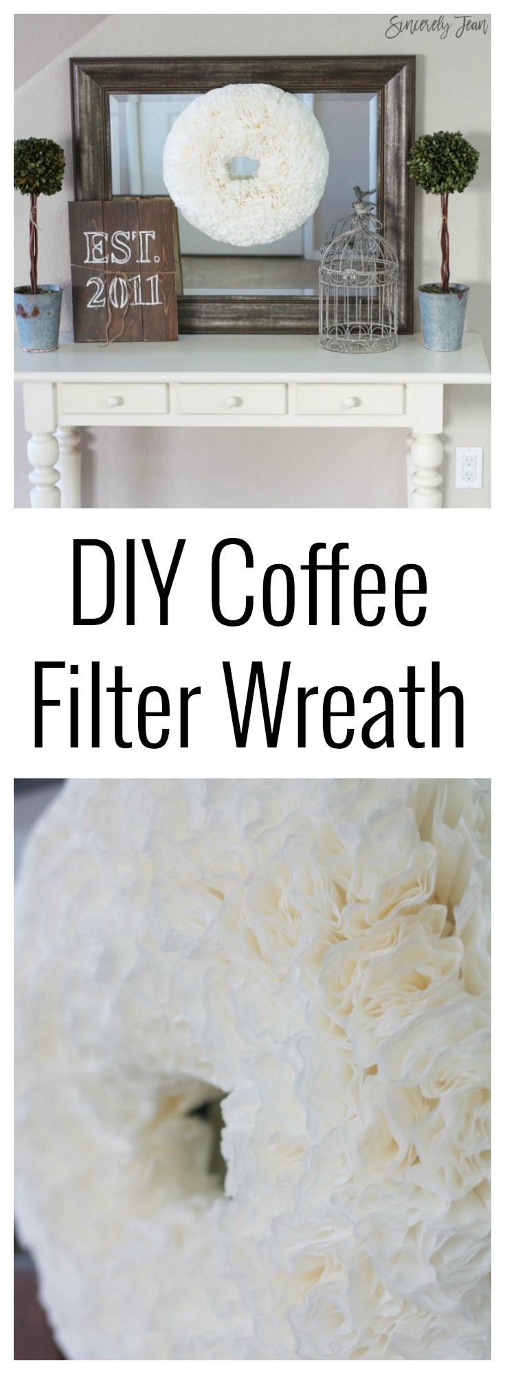 DIY Coffee Filter Wreath simple easy cute spring craft DIY